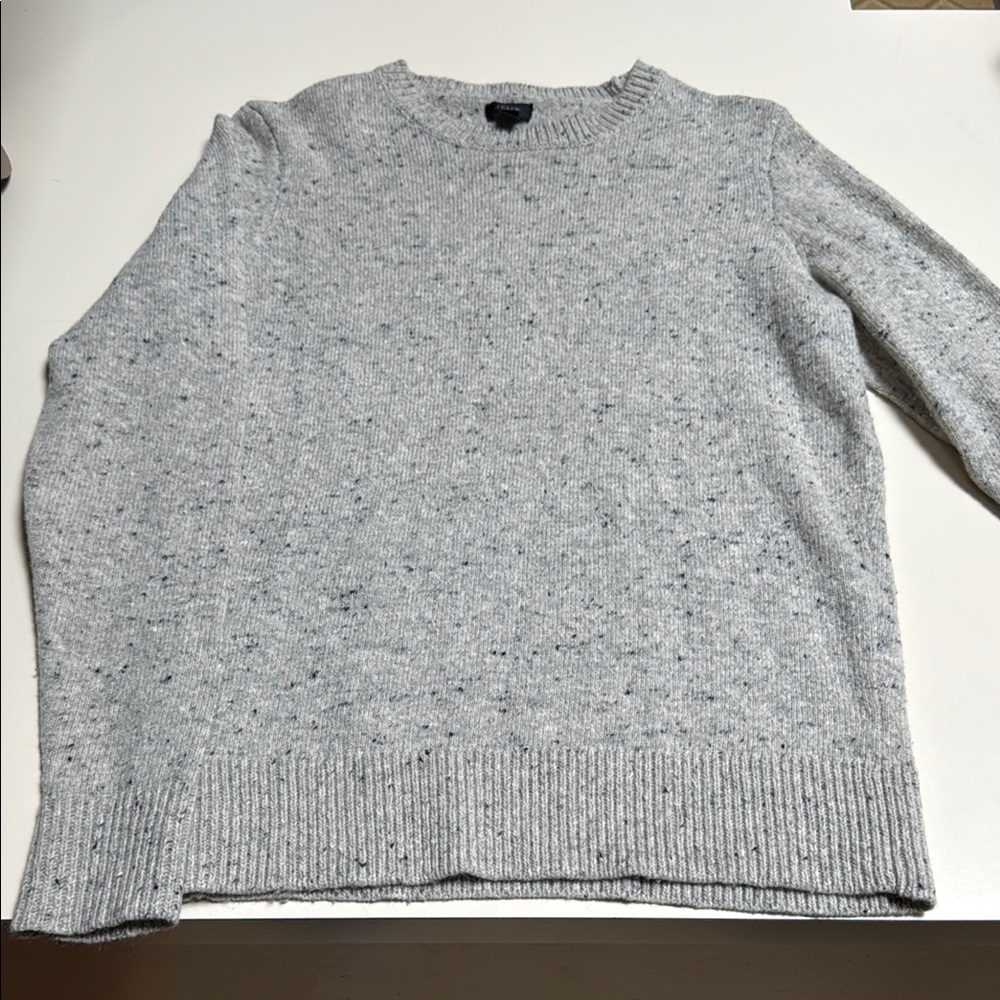 J. Crew Men's Heathered Gray Crewneck Sweater